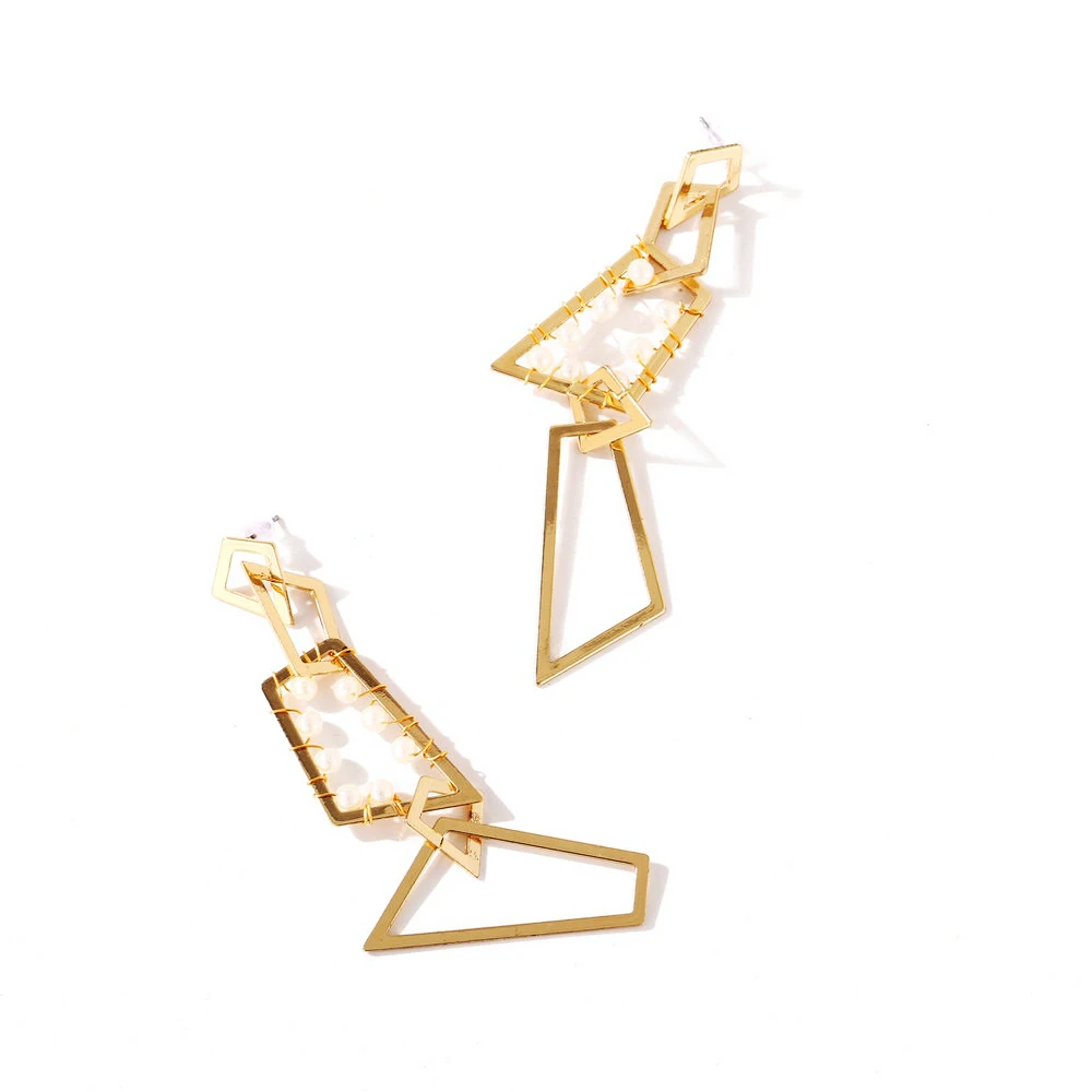 

5040751 Tassel Acrylic Earrings for Women Big Geometric Drop Earring 2021 Female Fashion Bohemian Earrings Set