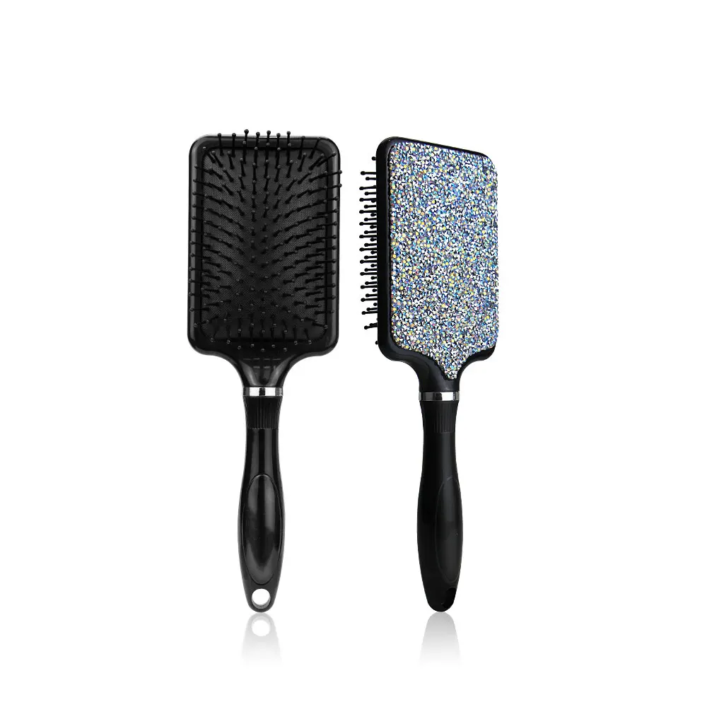 

Masterlee comb diamond detangling hair brushes bling bling massage comb air cushion comb set, Black