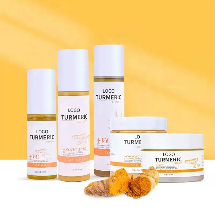 

Natural Organic Whitening Skin Care Set Turmeric Acne Face Serum Aging Turmeric Skin Care Set