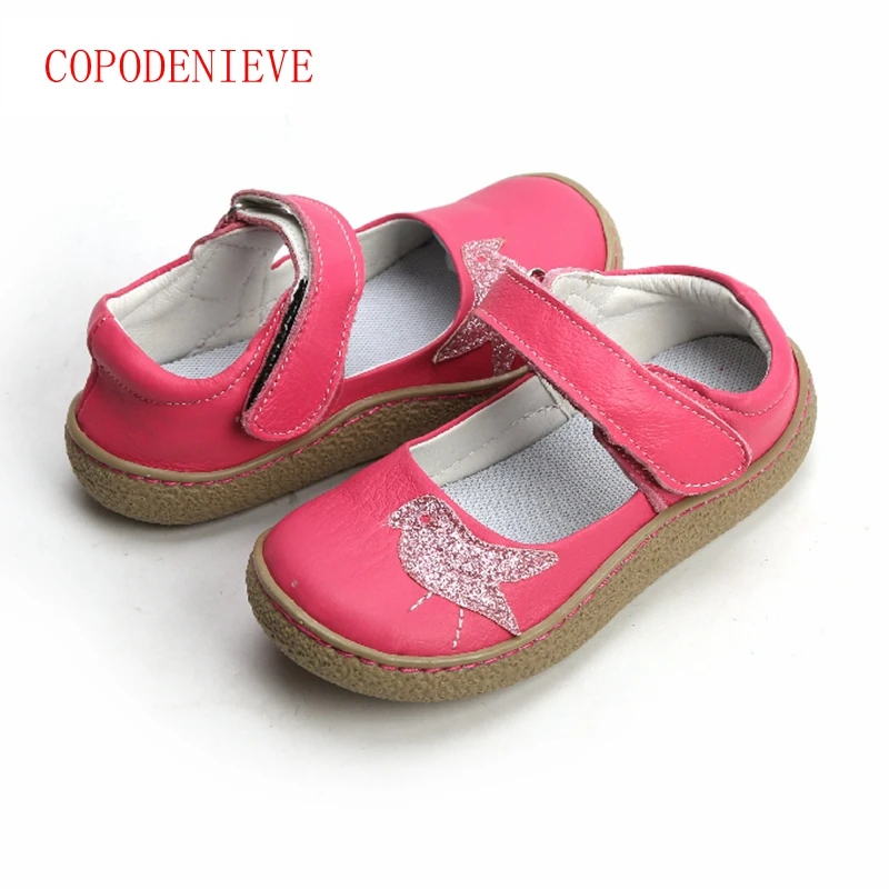 

Brand quality Real leather Children's grandchildren girls'children's shoes For fashion barefoot Sneaker Mary Jane, Grey