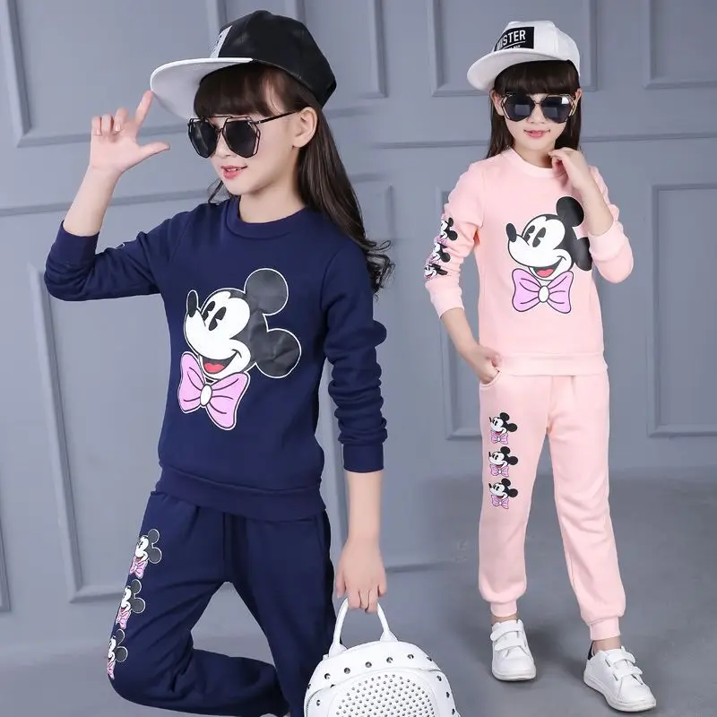 

Girls Clothes 3-10Y Baby Girl Sports Suit Clothing Suit Cartoon Printing Spring and Autumn Leisure Children's Sports Suit