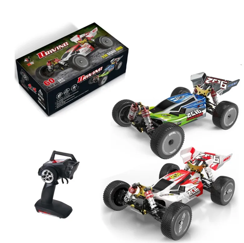 

Wltoys 144001 RC Car 1/14 1:14 4WD 60km/h High Speed Remote Control Crawler Off-Road Racing Car Vehicle Toys for Kids RTR, Red;blue