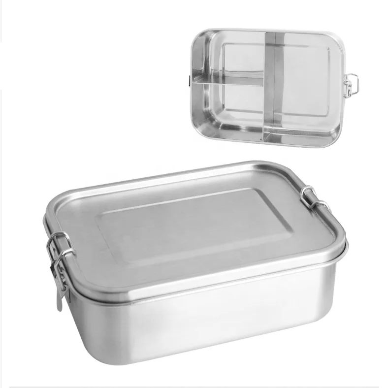 

1200ml Eco-Friendly 3 Compartment Meal Prep Pack Food Insulated 304 Stainless Steel Lunch Box leakproof