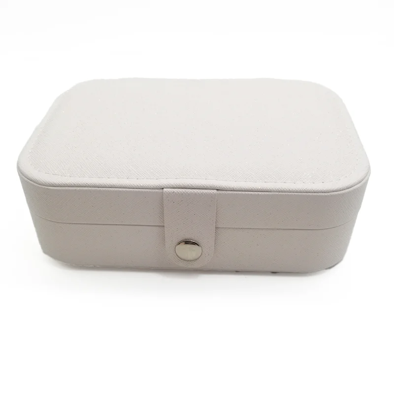 

Amazon Hot Sell Travel Jewelry Box PU Leather Small Jewelry Organizer for Women Girls Jewellery Boxes Package Logo, Pink, black, pearl-white