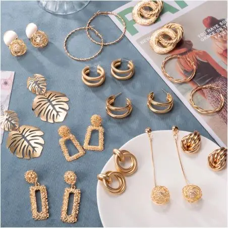 

Fashion Trendy Statement Earrings 2021 Big Geometric Round Earrings For Women Hanging Dangle Drop Earrings Modern Female Jewelry