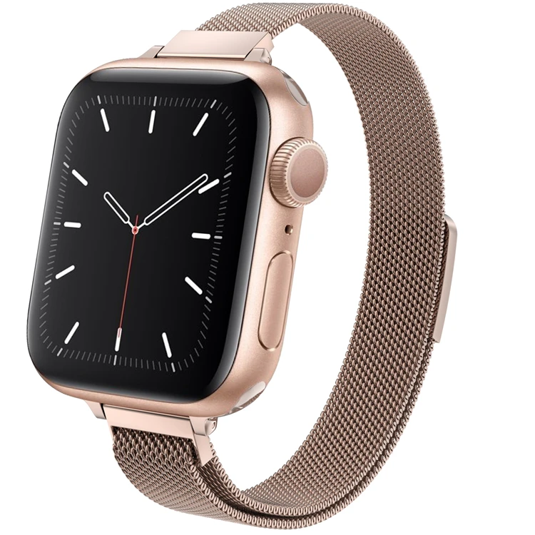 

For Apple Watch Band Women Slim Stainless Steel Wristband With Strong Magnetic Clasp Strap For Iwatch Series 7/6/se/5/4/3/2/1