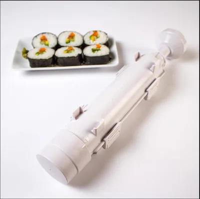 

Rice Ball Maker Household Cylindrical Barrel Sushi Mold Model DIY Seaweed Rice Tool Sushi Bazooka Machine, Black,white