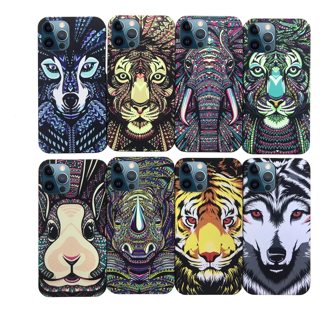 

Protection case for iPhone12Pro Luminous Animal Luxo iPhone12 embossed Matte hard case iPhone12promax Matte case