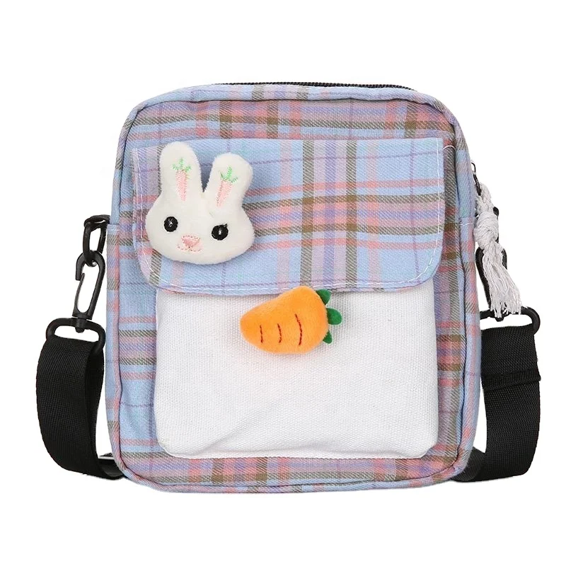

Fresh fashion new Korean girls plaid Oxford cloth fresh single shoulder cross-body lovely women bag