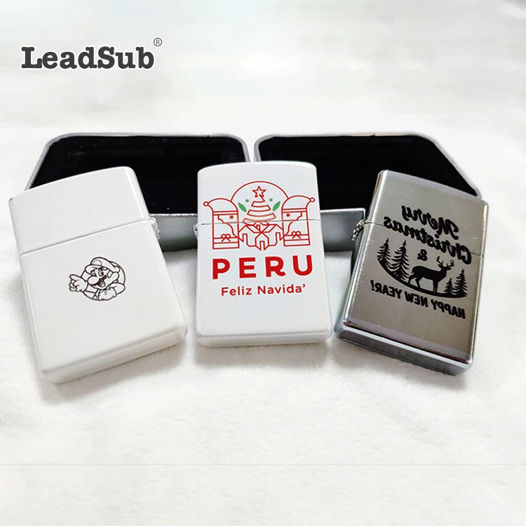 Leadsub Custom Wholesale Lighter Blank Silver White Windproof Lighters
