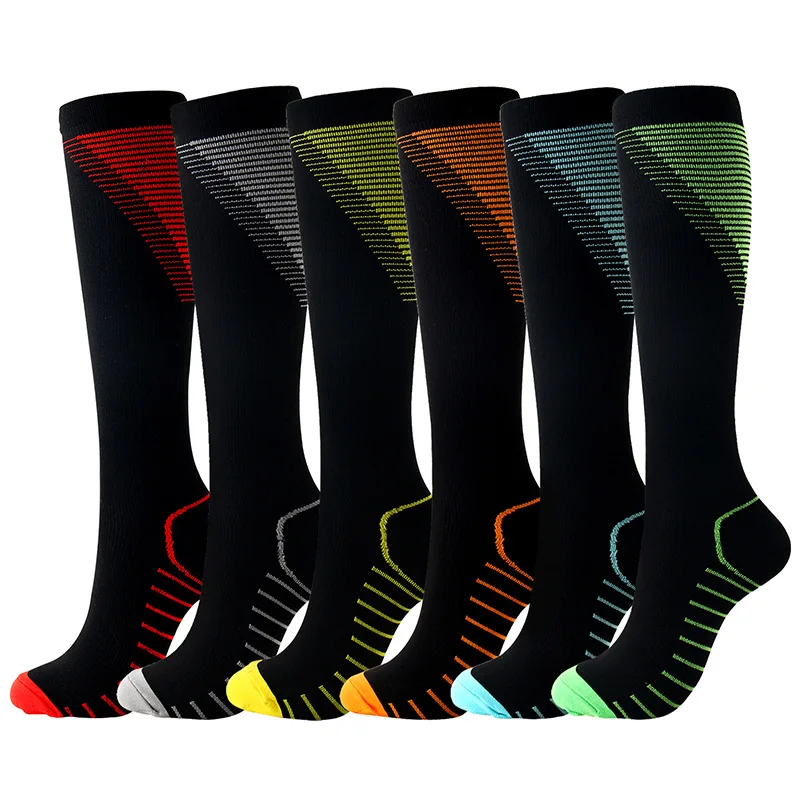 

New Colorful V-shape Pressure Socks Men's and Women's Elastic Socks Outdoor Sports Socks