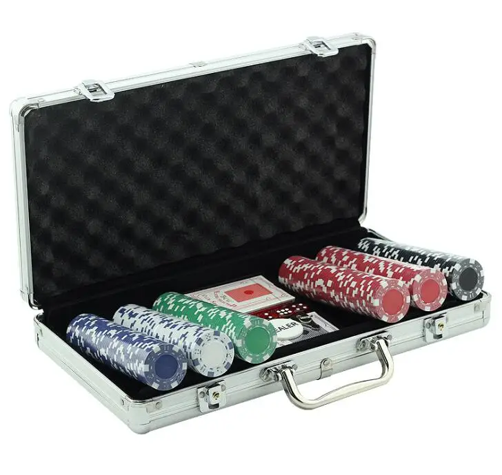 

Factory price custom 300 sets silver handy poker chip aluminum case with foam