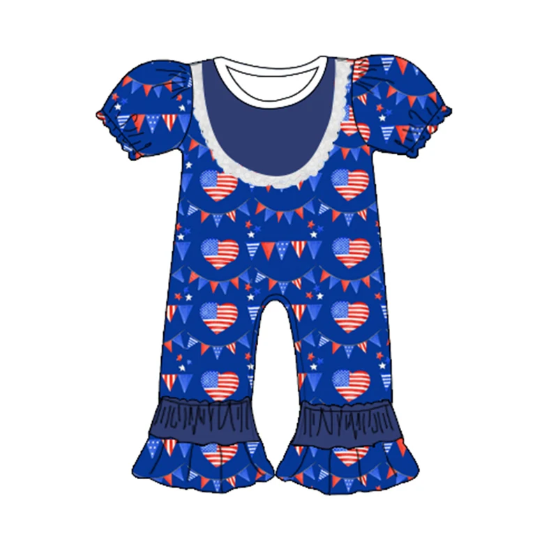 

Newborn Romper Baby Girl Jumpsuit infant 4th of July girl romper
