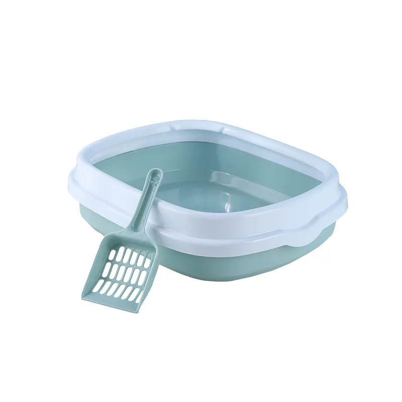 

Litter box semi-enclosed put outside splash high edge design cat toilet pet cat products wholesale