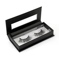 

Hard Paper Eyelash Packaging Box Black Magnetic with Window