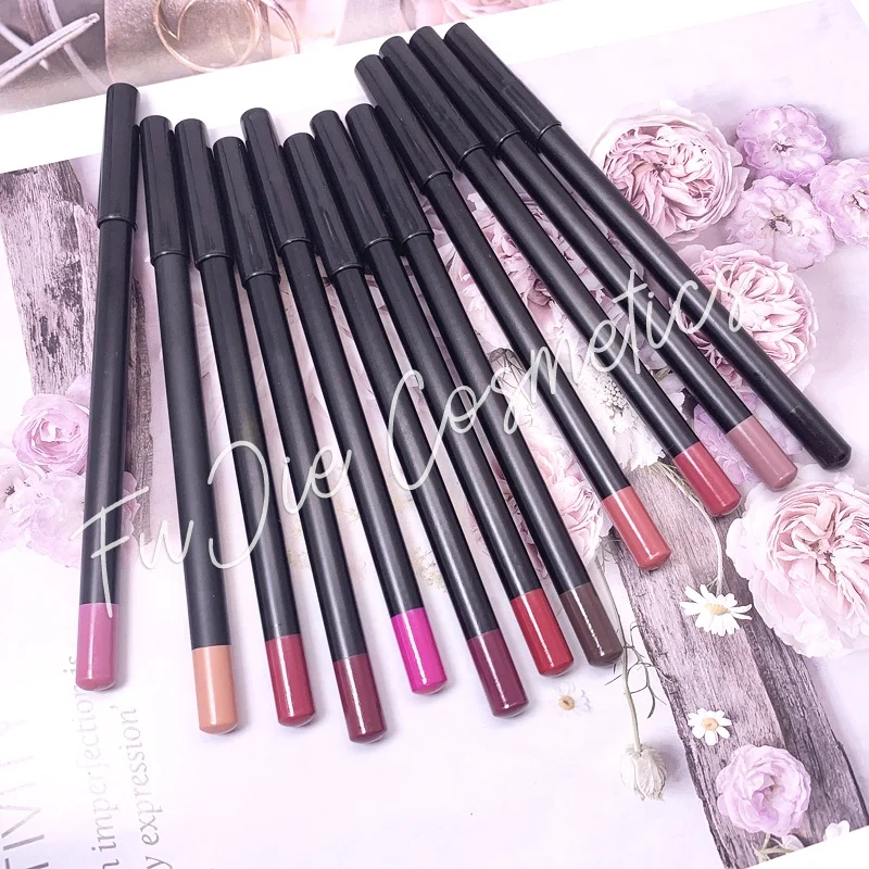 

hot sale private label vegan waterproof rose gold gel organic lip liner pencil, Custom color