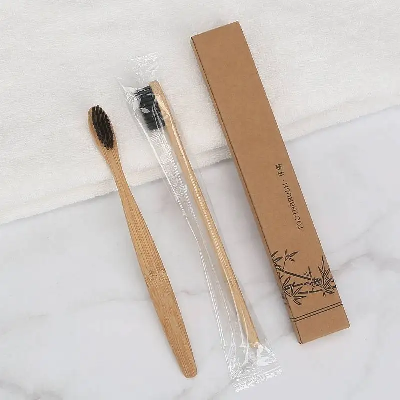 

natural wood tooth brush bamboo tooth brush customized logo