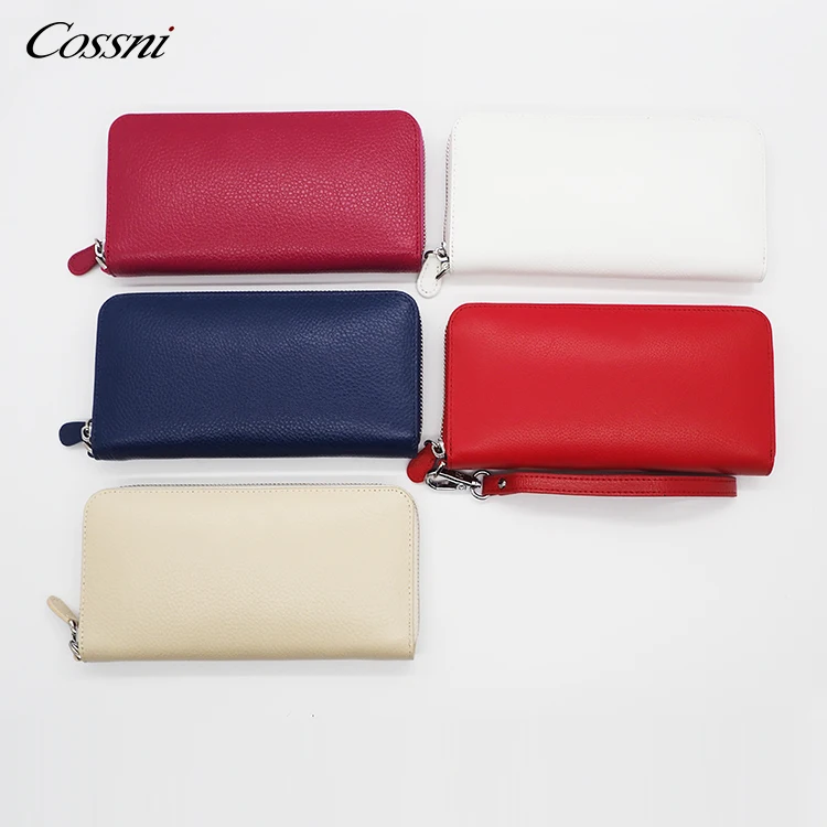 

COSSNI Creative Top Cowhide Snake Crocodile Key Car Expandable Women Clutch Wallet, White, blue, rose, red or customized color