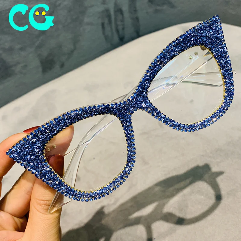 

Oversized sunglasses women handmade bling cat eye sunglasses Ladies vintage clear reading glasses fashion shades Oculos, Picture