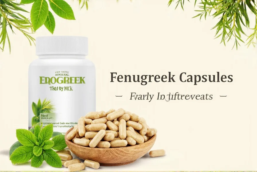 Close-up of fenugreek capsules next to whole fenugreek seeds showing the extraction process