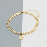 

New Fashion Jewelry Chain Custom Gold Plated A-Z Letters monogram Initial Anklet for Women