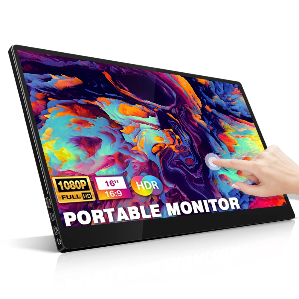 

Sibolan 16 Inch Computer Display 1080P Full HD IPS Screen USB C Gaming Monitor with Type-C for Laptop PC MAC Phonebox PS4 PS