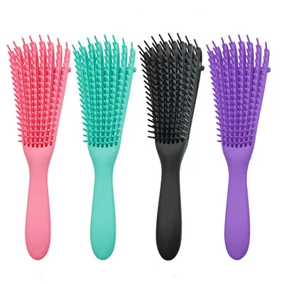 

Fashion Custom Logo Wet Pink Hairbrush Detangling Hair Combs Detangler Detangle Hair Brush Set For Curly Natural Hair, Green/black/pink/customized