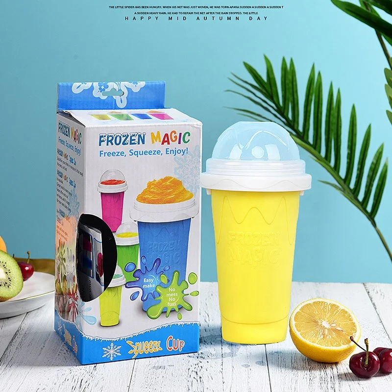 

Squeeze Slush Quick Cooling Cup Milkshake Bottle Smoothie Cup Quick-frozen Smoothies Durable Slushy Ice Cream Maker