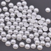 

2 4 6 8 10 12 16 18 20mm White Half Round Pearls Beads Non Sewing Strass Flatback Acrylic Bead Nail Art Stones for DIY Crafts