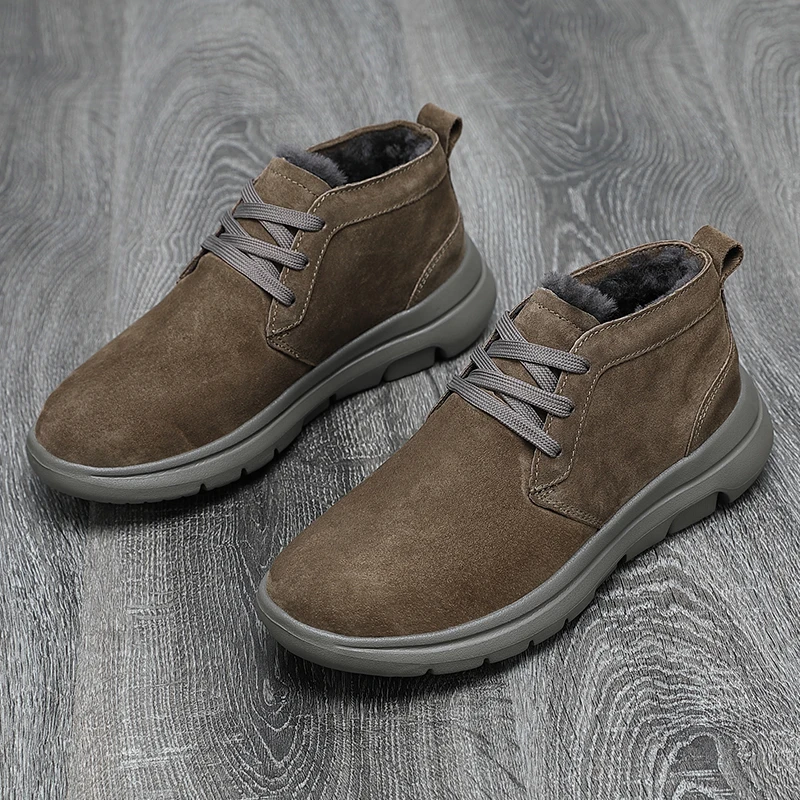 

Men's snow shoes leisure fashion winter men's shoes, Black/brown