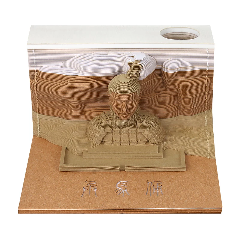 

2023 New Product New Listing Chinese Cultural Relics Terra Cotta Warriors Model 3D Memo Erasable Notepad