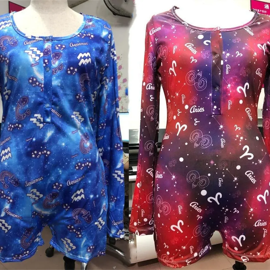

2021 long sleeve designer zodiac onesie for women