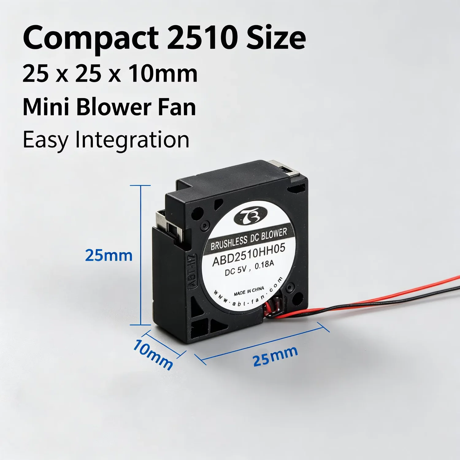 Blower, 25x25x10mm, 5V, 12V, Brushless - detail 4