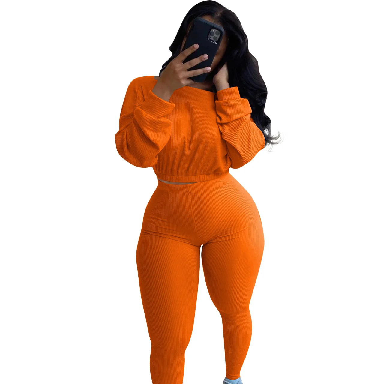 

Women Sports casual suit sportswear 2020 wholesale 4 colors plus size two piece outfit, Customized color