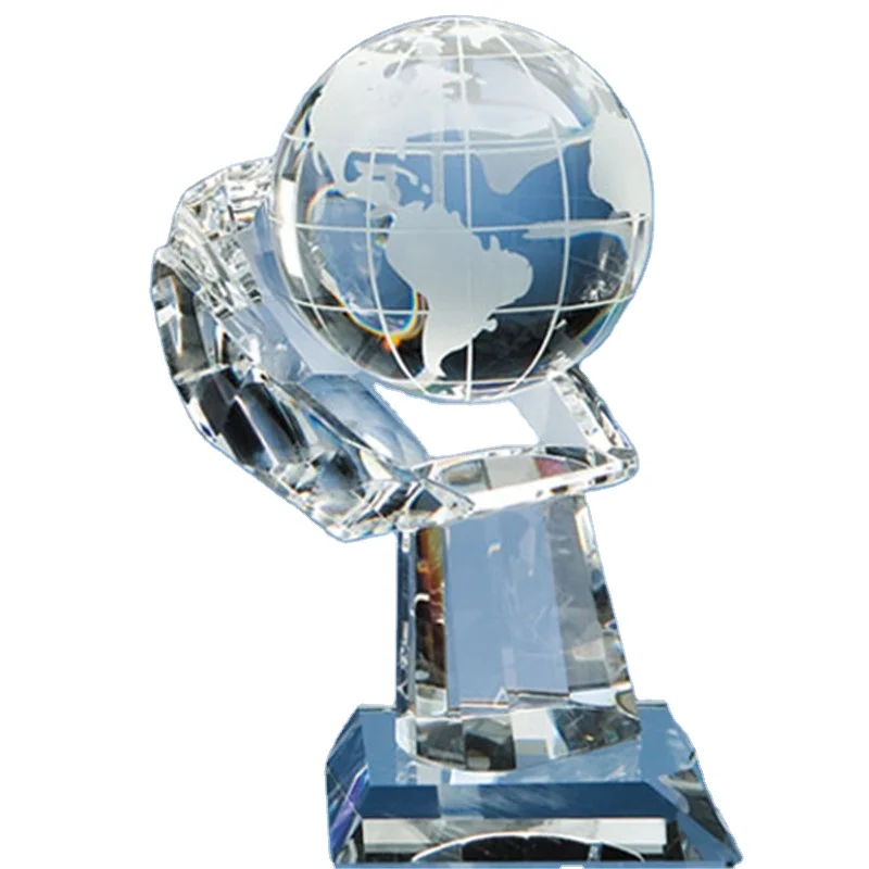 

VIP Engraved Crystal Ball Trophy for Corporate Business Souvenirs, Clear(oem available)