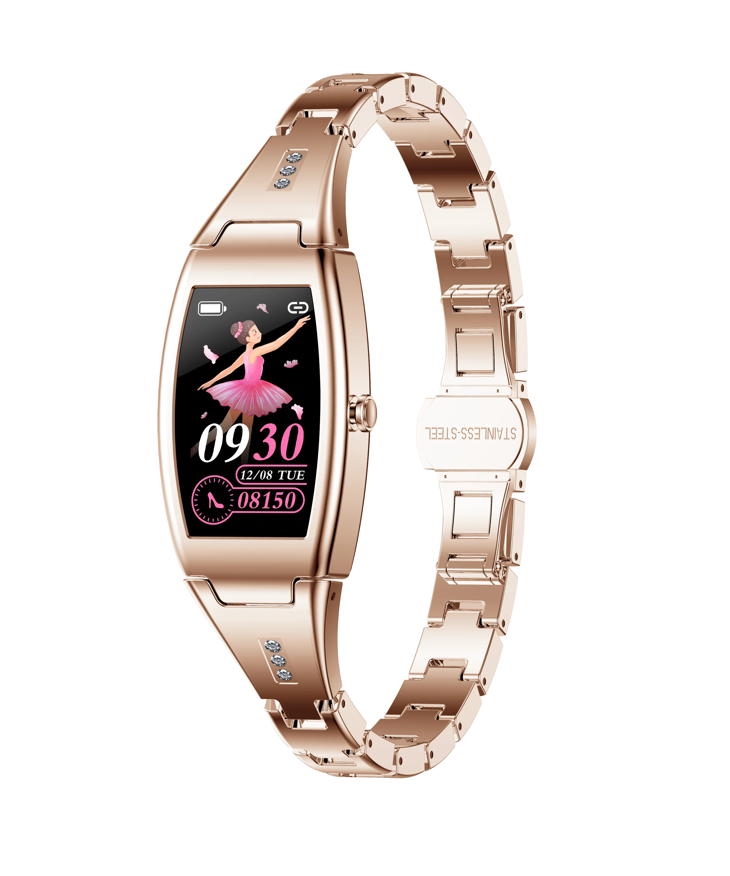 

2021 Newest Ladies Smartwatch MK26 HD Full Touch Screen Custom Watch Face Cares For Special Periods For Girl Smart Watch