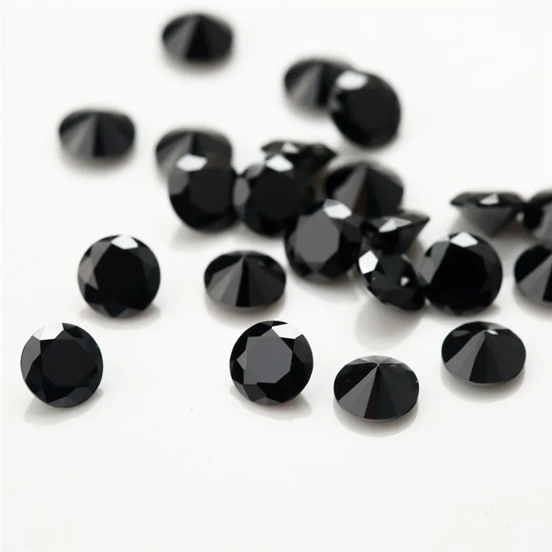 

Wholesale price black moissanite in stock 0.5ct to 3ct round shape VVS clarity black moissanite loose gemstone