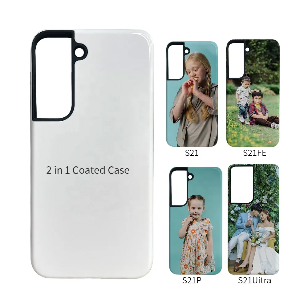 

Prosub Wholesale High Quality Korea coating Cover 2 In 1 TPU+PC Sublimation Coated Phone Case For Samsung S21 Plus Ultra