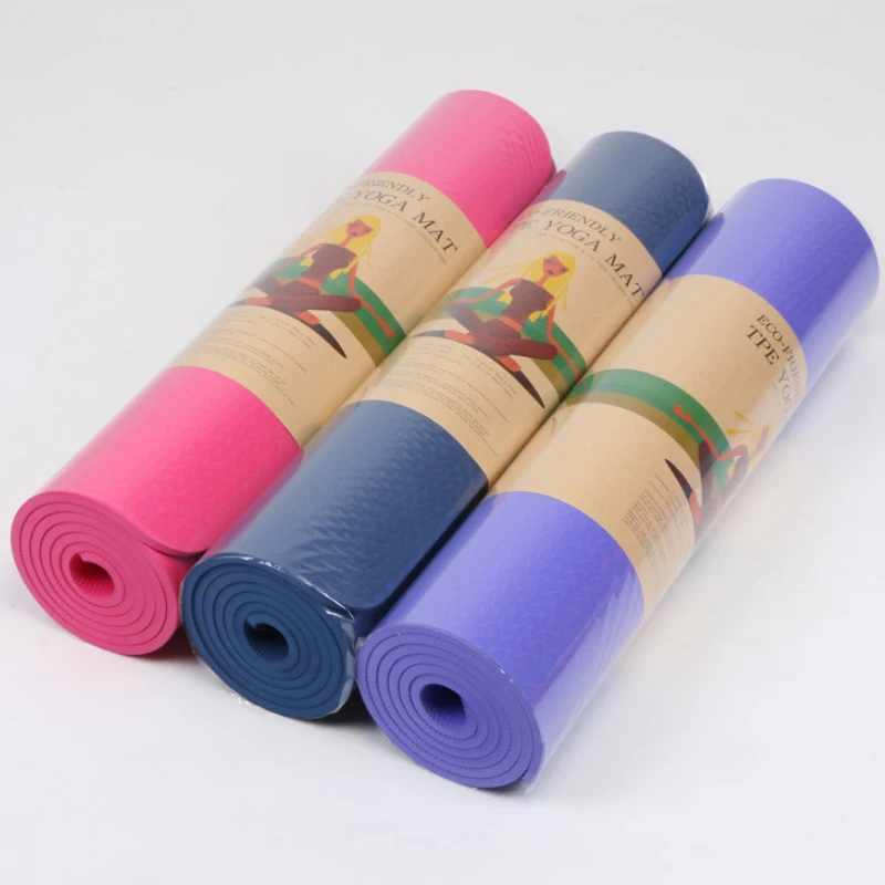 

Wholesale TPE Private Label Natural Anti-Slip Eco-Friendly Yoga Mat, Dark blue deep purple rose red violet