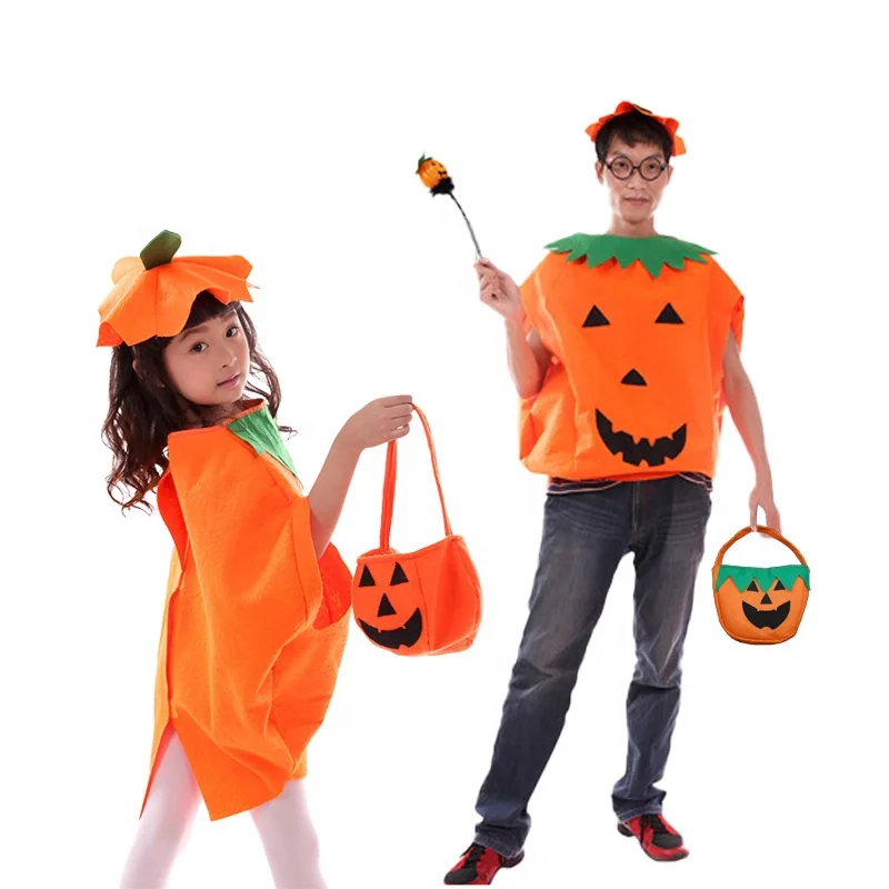 

Wholesale Matching Family Outfits Halloween Lovely Pumpkin Girls Funny Pumpkin Dress Clothing Costumes for Kids