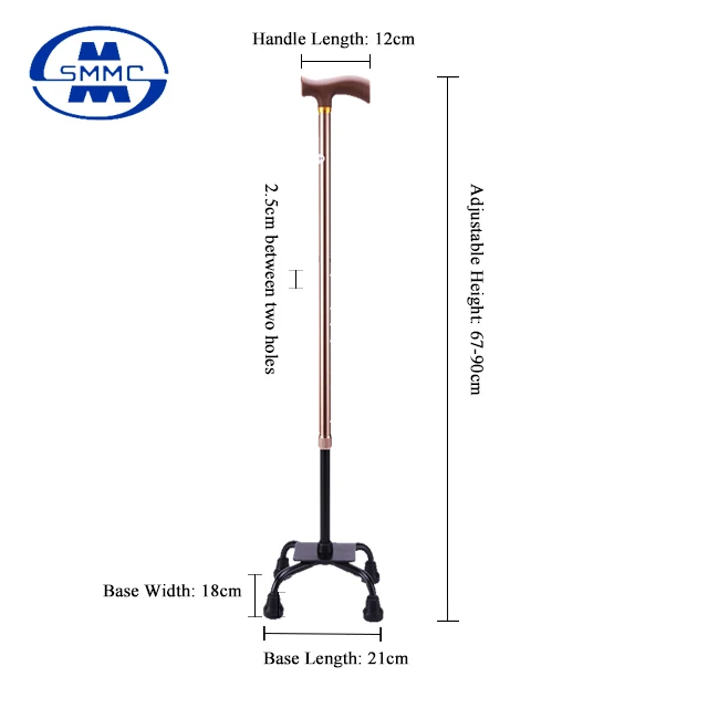 
aluminum four feet walking stick for disabled and old man 