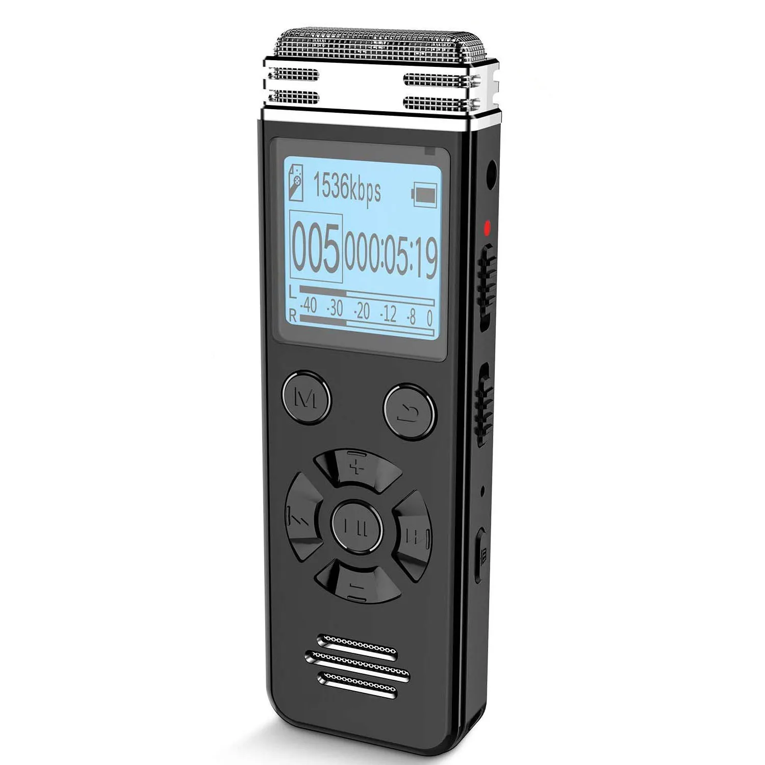 

2020 New Style Portable Audio Recorder 32GB Memory Digital Voice Recorder with Speaker, Black