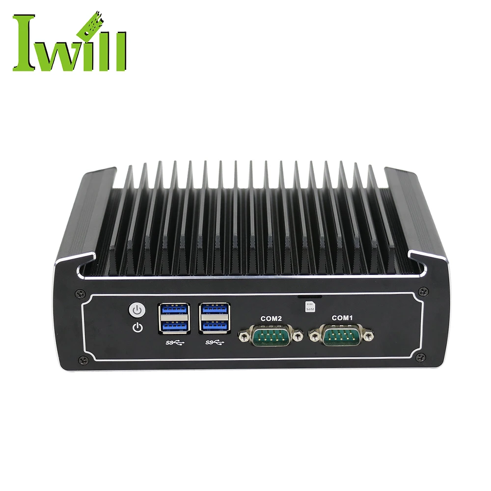

Aluminum X86 Fanless barebone systemindustrial mini compeuter core i7 8550u quad core mini pc 2 lan port for office
