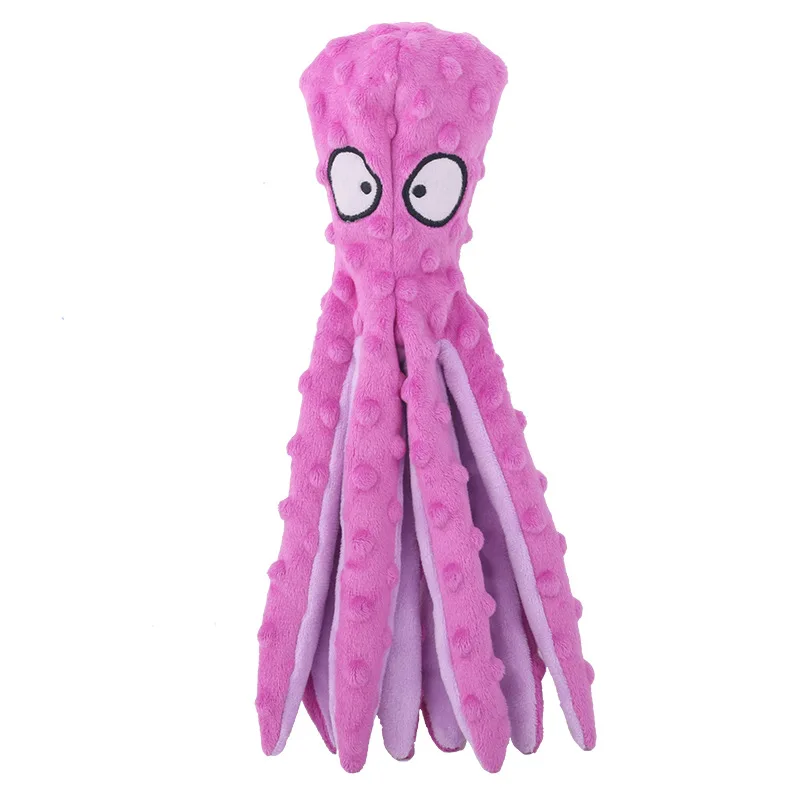 

New product pet plush puzzle bite resistant plush pet toy sounding dog toy octopus plush pet toy octopus doll, Purple/green/orange/blue