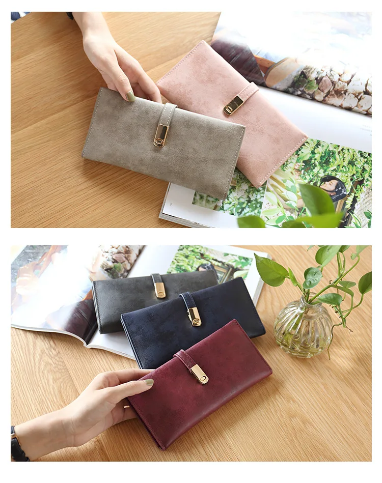 Fashion PU Leather Women Long Style Wallets Lady Purse Wallet