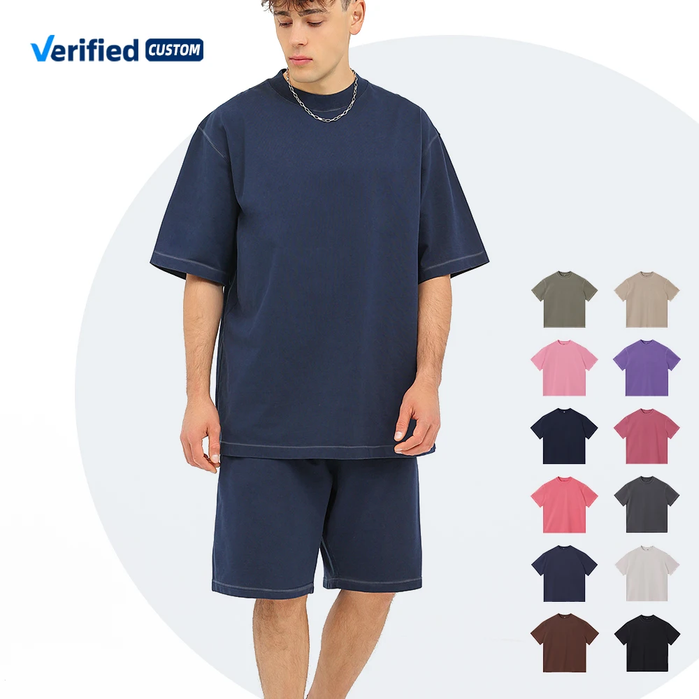 Vintage Streetwear Heavyweight Acid Wash T-Shirt 250gsm 100% Cotton Custom Logo Heavy Oversized Graphic Print Blank Design