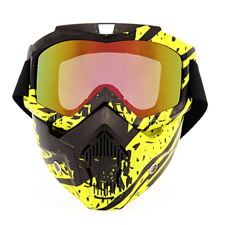 

Wholesale new style UV400 PP frame windproof motorbike mask with goggles for