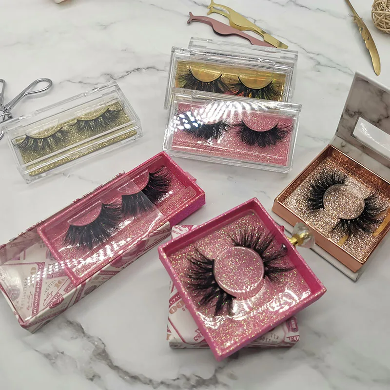 

Wholesale private label hand made false eyelashes real mink fur strip 3d lashes