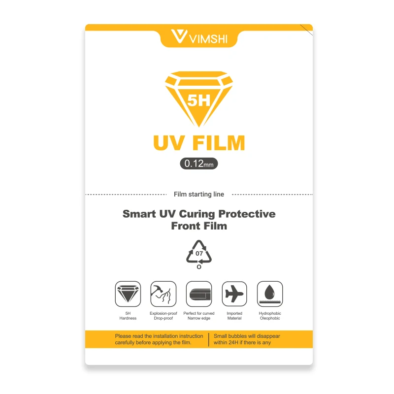 

VIMSHI Hydrogel UV Mobile Film for Screen Protector Cutting Machine UV Tempered Glass New Trending 5H PET 18cm*12cm 3D 12 Months