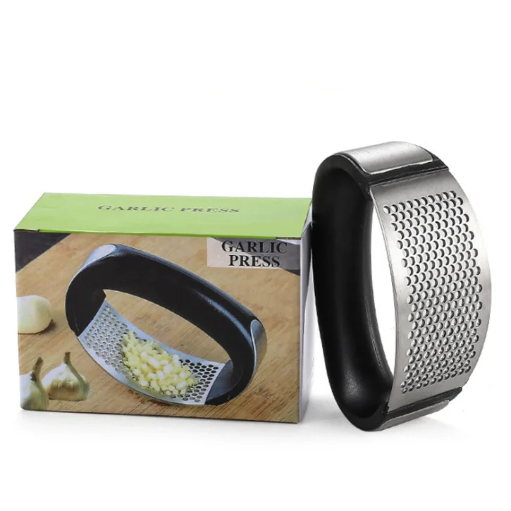 

Stainless steel arc garlic press Multifunctional manual garlic masher Creative garlic twister